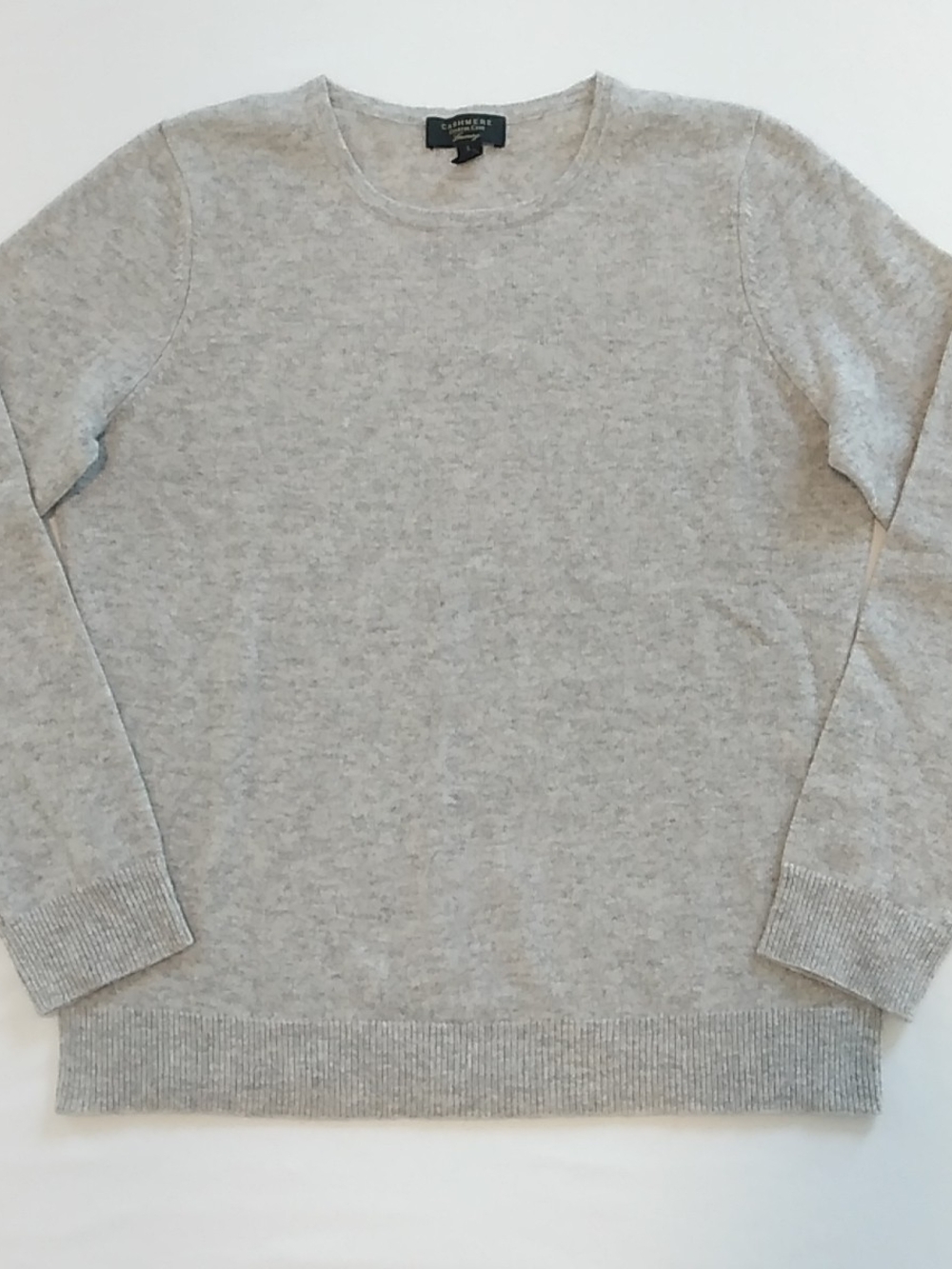 Charter Club Light Gray Women's Crewneck 100% Cashmere Sweater Old Money Cozy